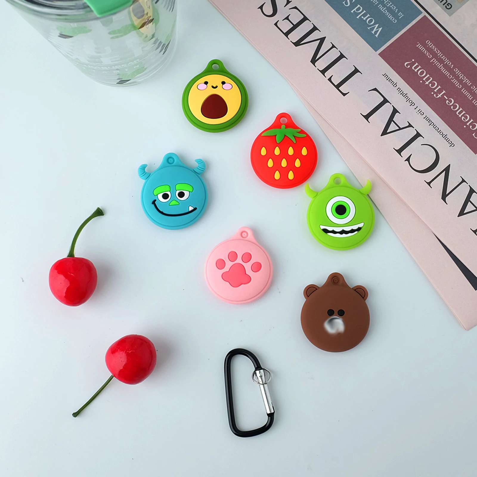 3d Cute Cartoon Silicone Protective Cover Anti-Lost Key Chain Tracker Silicone Case for Apple Airtag