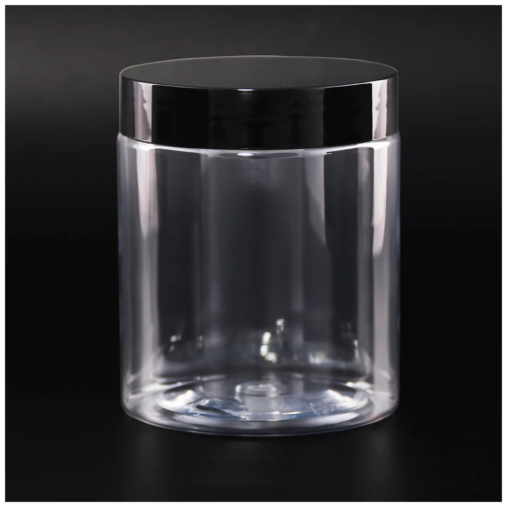 Cosmetic Cream Jar Clear Pet Plastic with Plastic Aluminum 100ml 120ml 150ml 200ml 250ml 300ml 500ml Plastic Container Color