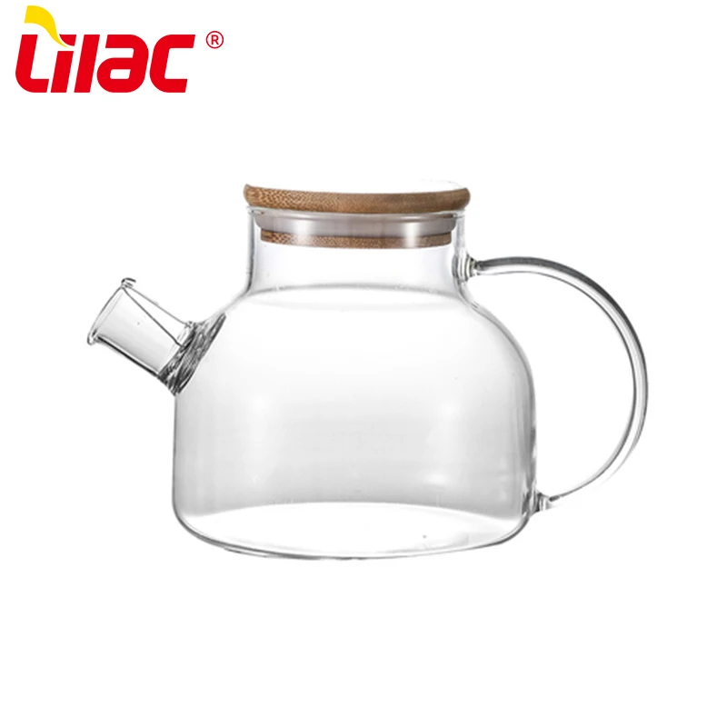 Lilac bsci sgs lfgb 1000 мл 1800 стеклянный чайник Подарочная коробка с ручками для печати на заказ газовый пружинным стеклом