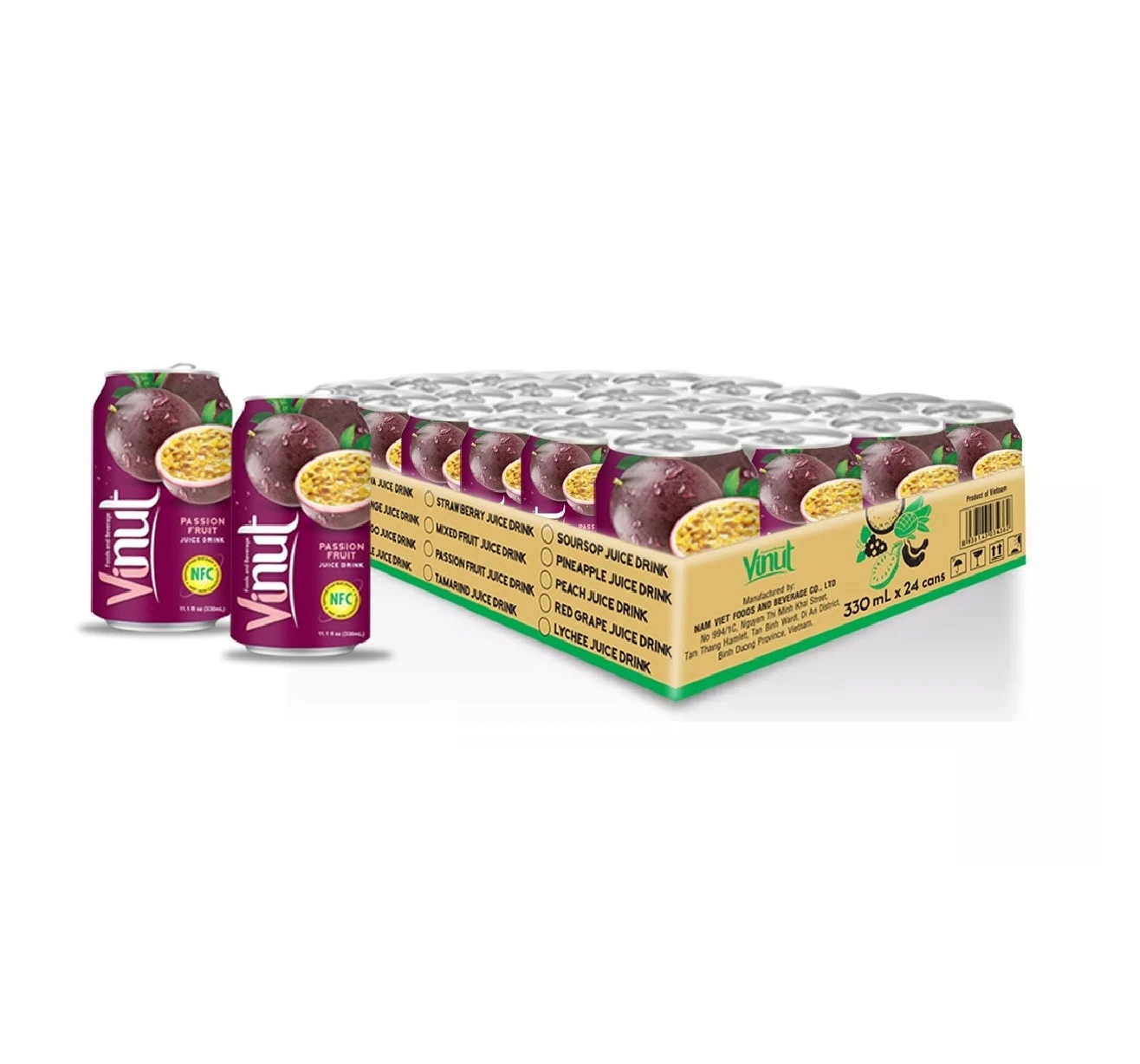 Made in Vietnam Canned Health Passion Fruit Juice Drink Fruit Juice Not From Concentrate Beverage Distributor