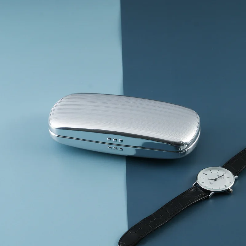 luxury sunglasses box aluminum light smooth embossed oxide glasses box case light pressure resistant sunglasses case