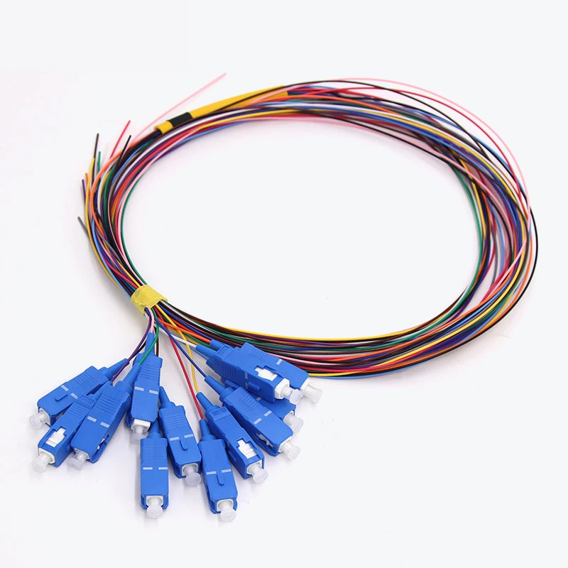 SC/APC LC/APC SIngle Mode G657A1 12 Color 0.9mm 1.5M Fiber Optic Pigtail