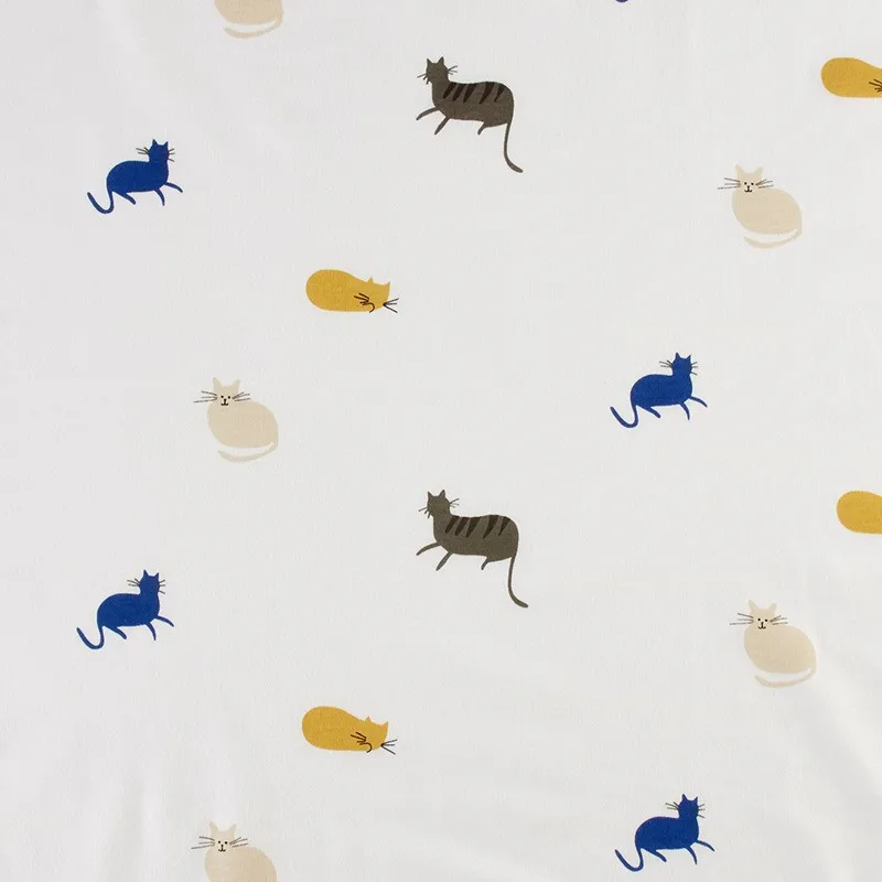 Baby knitted Jersey fabric combed 100%cotton cartoon printed fabric baby pajamas crawling clothes drooling towel fabrics