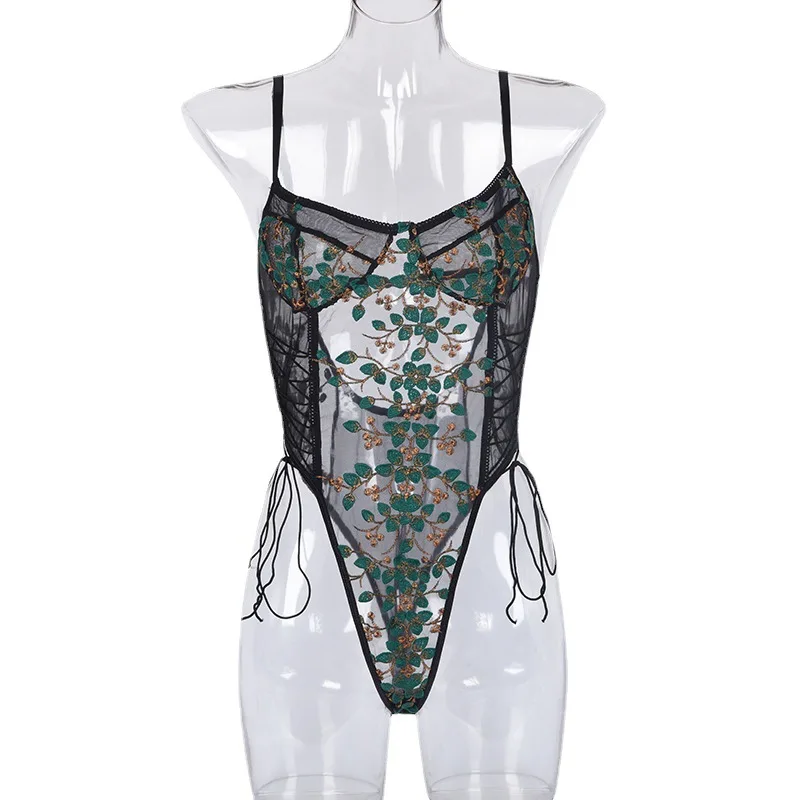 Лидер продаж, Эротическое нижнее белье, Европейское американское сексуальное кружевное Сетчатое прозрачное вышитое канатное бандаж для взрослых, Романтическая ночь