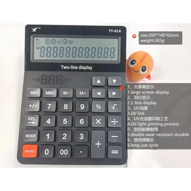 Wholesale price two-line display electronic office desktop financial accounting 12 digit english language talking calculator