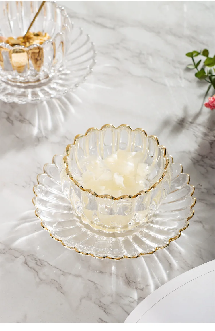 New Creative Glass Bowl Exquisite Transparent Bowl Tableware Set