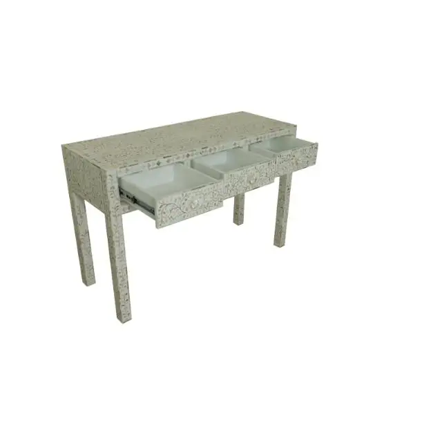 MOP FTD 3 DRW CONSOLE TABLE FLORAL WHITE 120X40X80 CM Best Quality Classic Designs Luxury Collection Wholesale Price