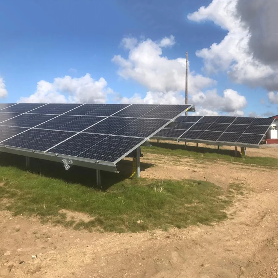 Large Scale Solar Panel Power Plant Mount Steel Structure Ramming Pile Ground Mounting System for PV panels