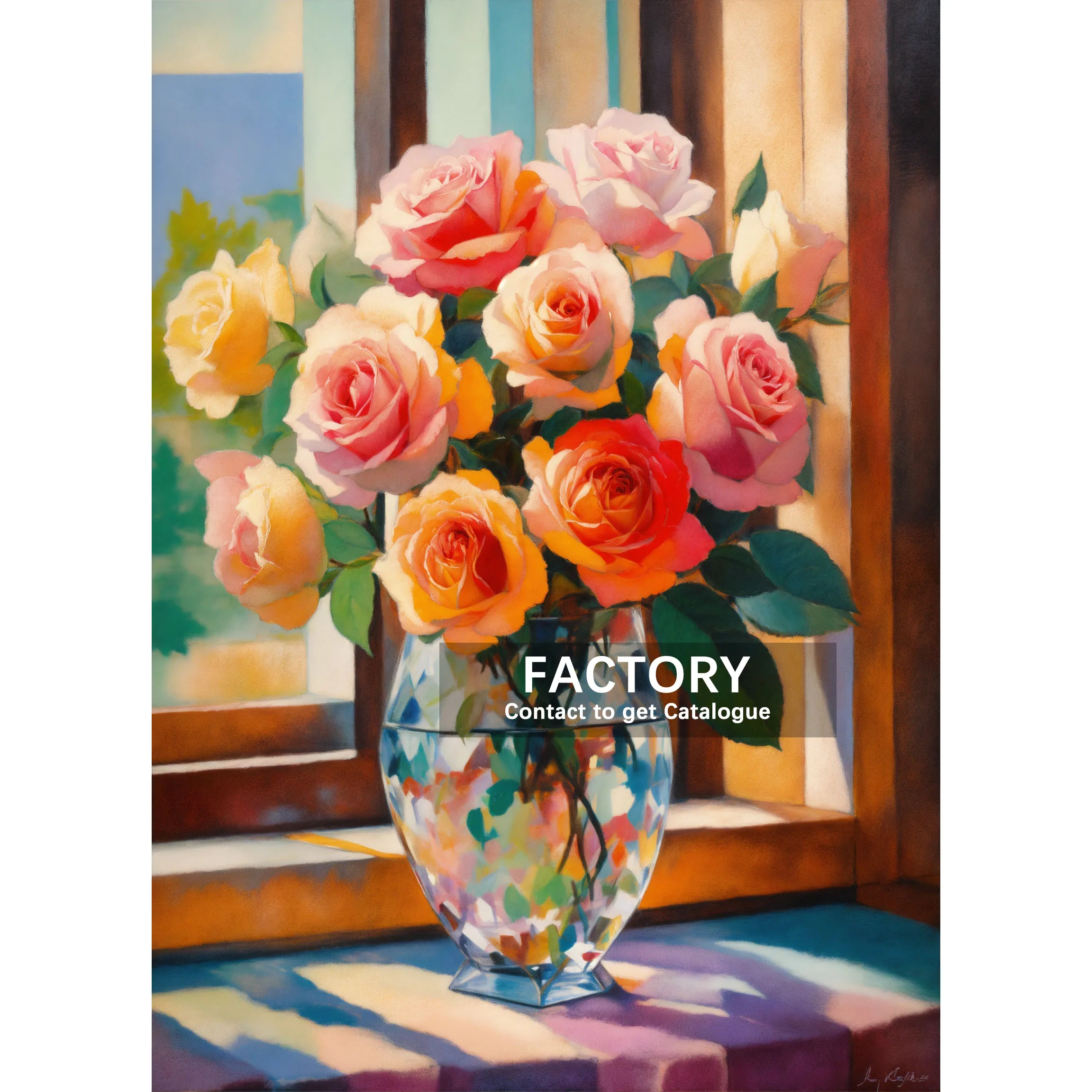 Vintage Flower Bouquet 5D Full Round Diamond Painting Kits Retro Flowers In A Vase DIY Drills Mosaic Embroidery Cross-stitch