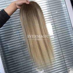 Balayage Color Mono Base Around PU Women Hair Topper/Toupee For Woman Human Hair Replacement System Hairpieces