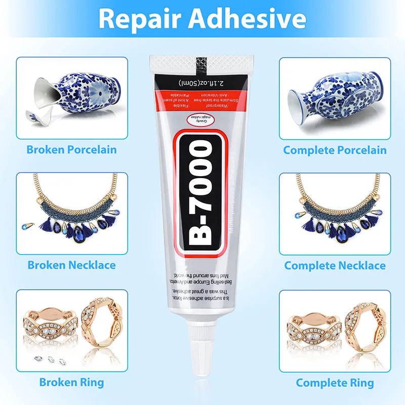 B-7000 Strength Glue Phone Screen Repair Adhesive Electronic Components Glue DIY Jewelry Rhinestone Pasting Adhesive With Pin