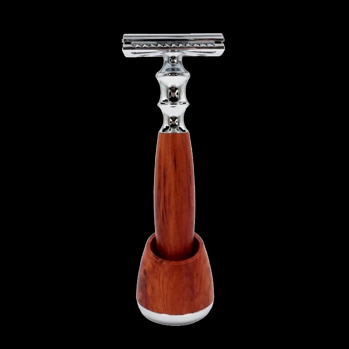 safety razor double edge private label safety razors with+ base Premium quality bamboo/Olive wood handle Shaving