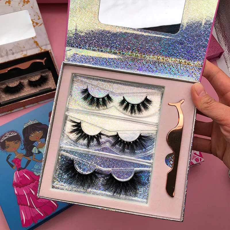 Strip Adhesive Shampoo Set Eyelash Pill Bottle 3 pairs eyelashes case with tweezers and glue sets