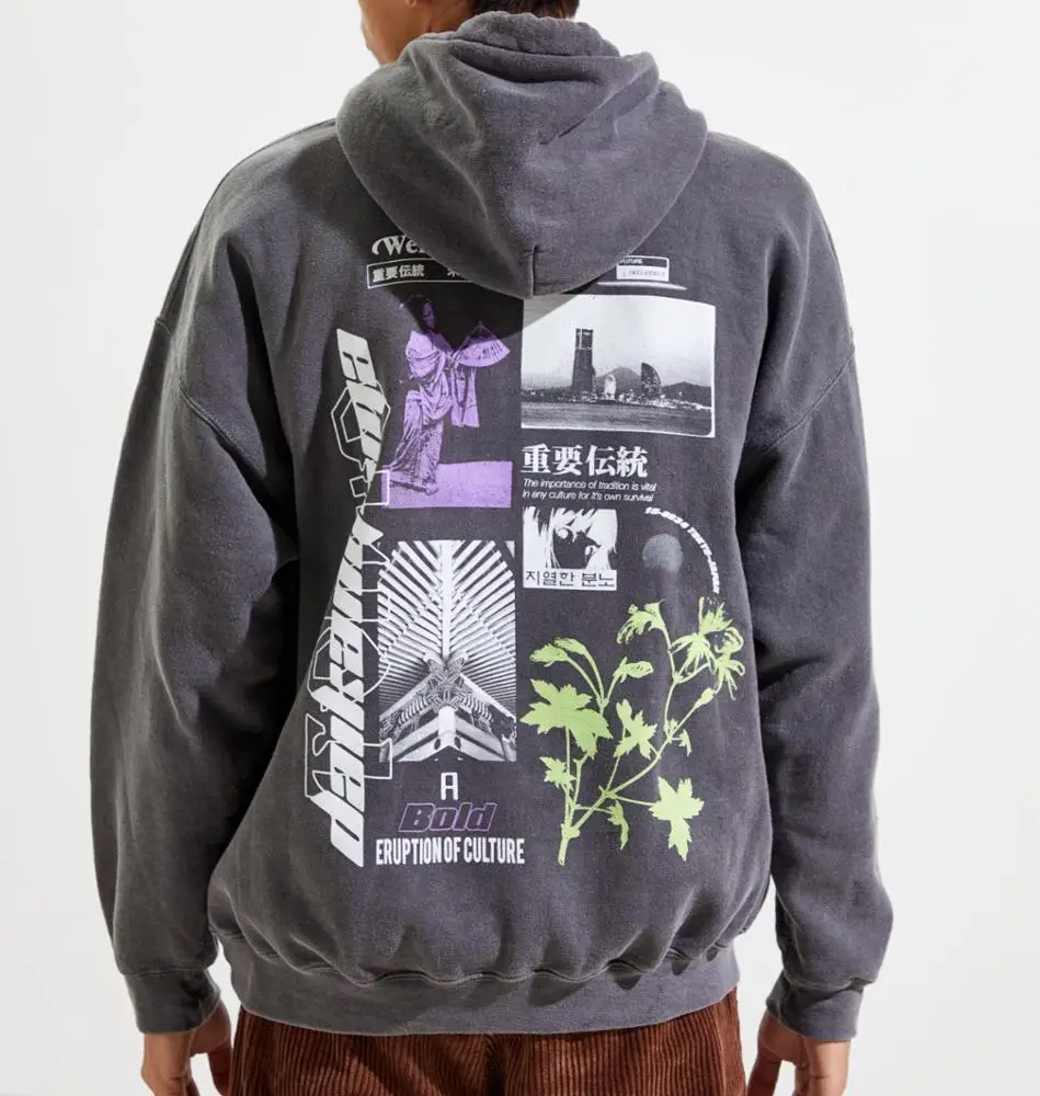 Низкий минимальный заказ, OEM 100% хлопок, французская махровая толстовка с капюшоном, винтажная потертая Толстовка