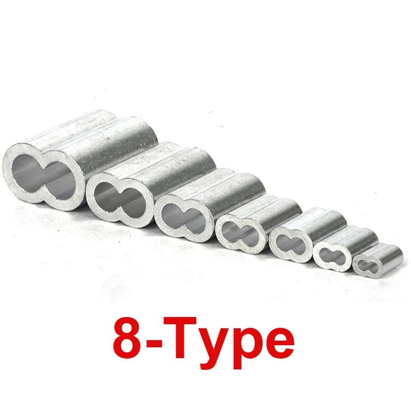 Wire Rope Fixed Sleeve Pressed Oval Aluminum Clip ConnectoWire Rope Fixed Aluminum Sleeve Pressed Oval Aluminum Clip Co