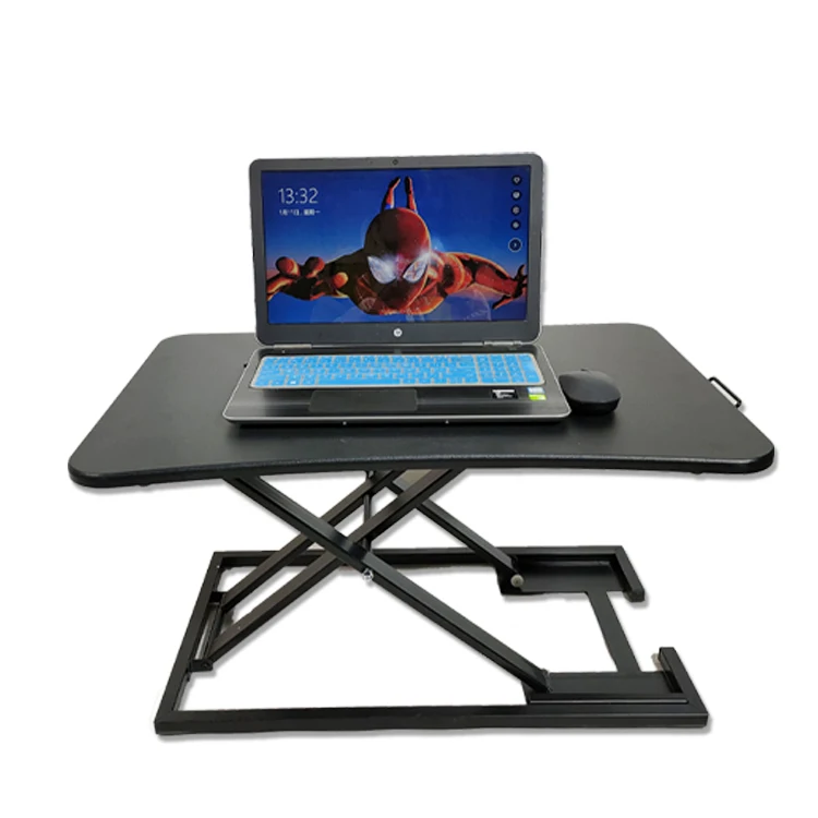 Недорогой Регулируемый компьютерный стол, простой черный офисный стол с пневматической регулировкой для офисных зданий