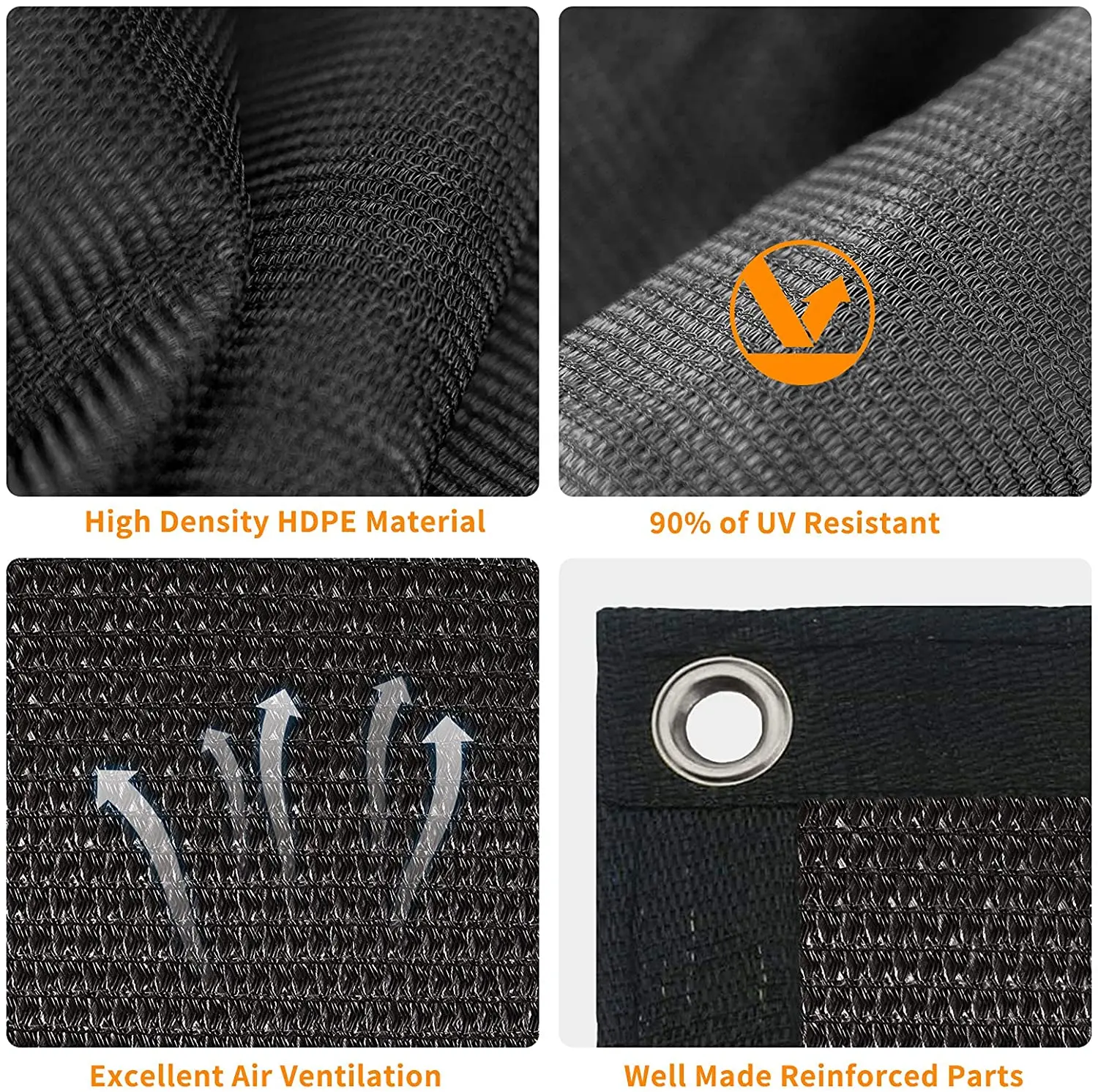 Factory Direct Customized 180GSM 1*5m 3*16ft Windscreen Balcony Deck Privacy Screen Fence Nets