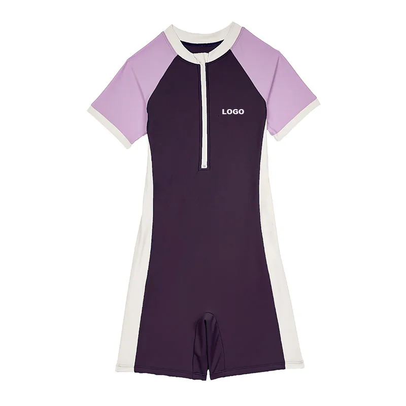 new arrival kid swimwear swim suit kids short sleeve one piece swimwear uv swimwear kids girl