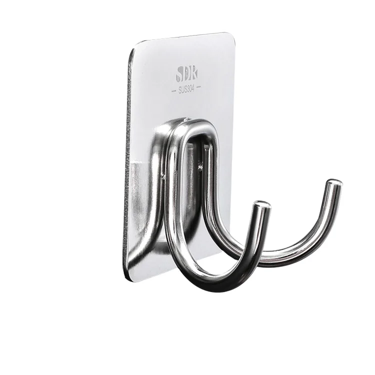 Adhesive Mini Stainless Steel Kitchen Hanger Bathroom Storage Hooks towel rack cookware Organizer Hooks for Hanging