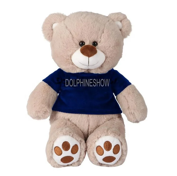 Newest cheap sublimation plush teddy bear t shirts Custom printed LOGO Cute stuffed soft plush toy teddy bear wholesale
