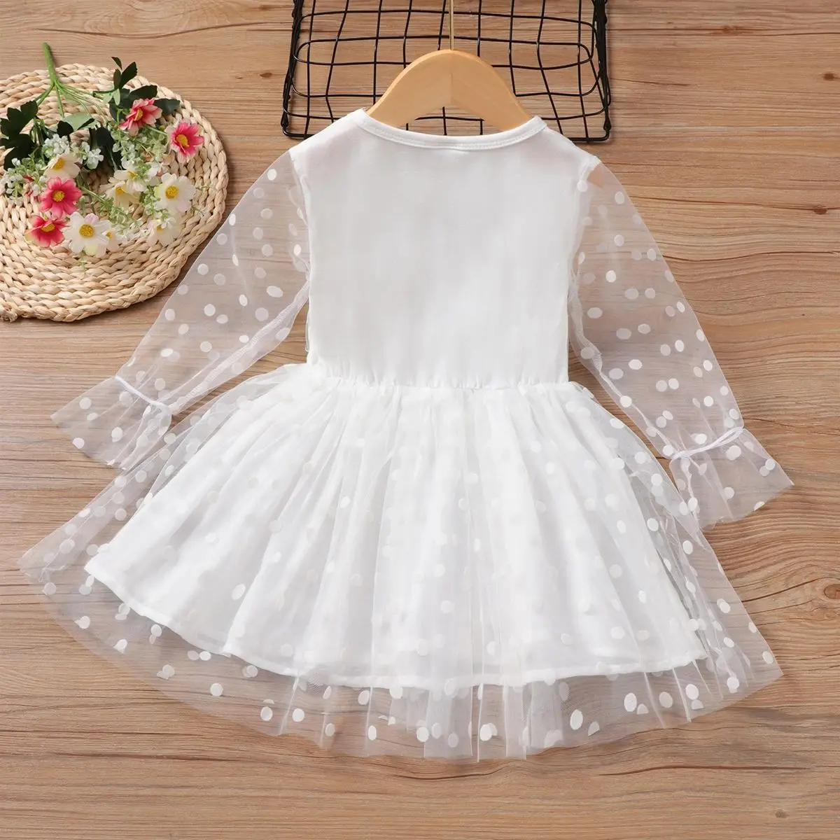 Amazon Summer New Girls Dress Baby Toddler Dot Mesh Piece Dress 0-3Y Toddler Girl  Princess Dress