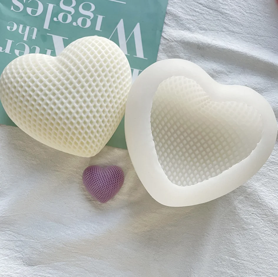 NEW Weaving Love Epoxy Mould Resin Mould Heart Candle Chocolate Silicone Candle Mold