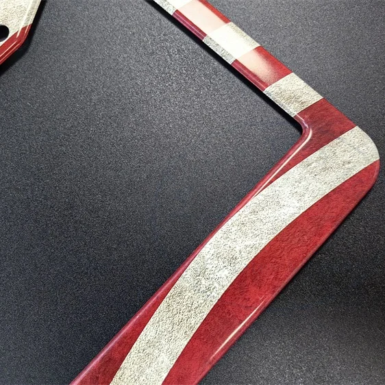 Front Rear Patriotic USA Stars and Stripes Car Tag Holder Cover American Flag License Plate Frames