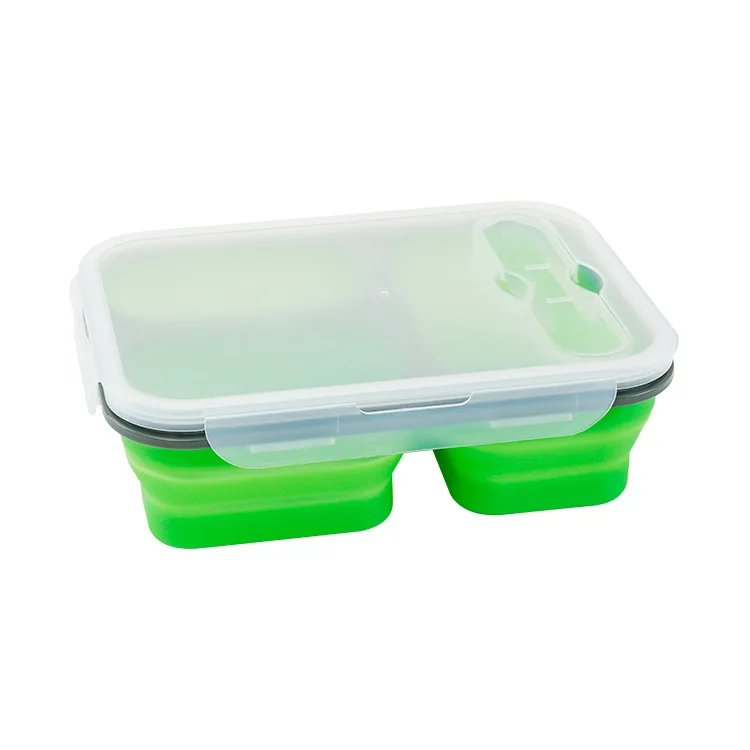 Collapsible Microwavable Picnic Camping Food Storage Container Round Leakproof Bowl With Airtight Lid Refrigerator Crisper Box