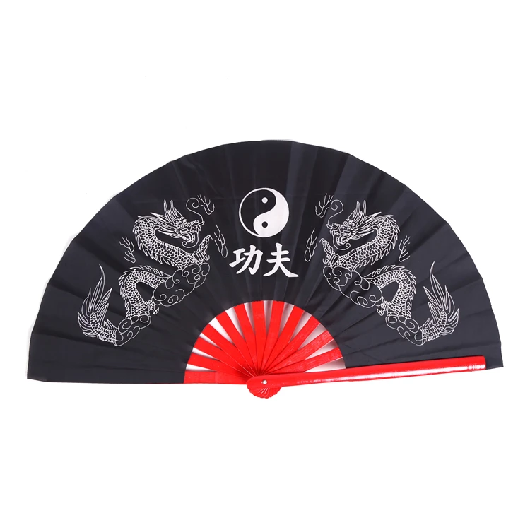 Chinese Design Fan Tai Chi Kung Fu Bamboo Folding  Dragon Fan With