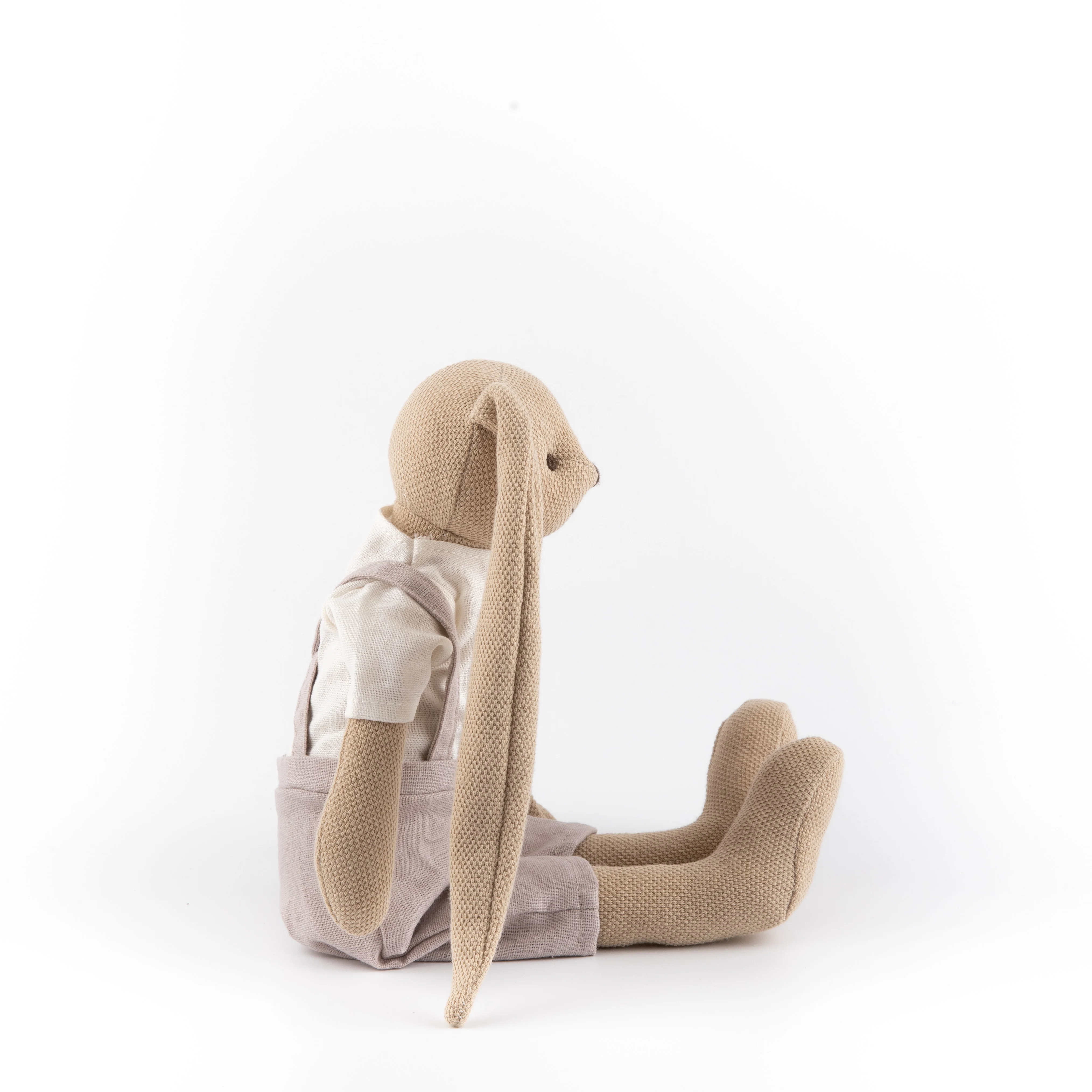 Cotton and hemp dress cute soft long eared rabbit accompany comfort doll