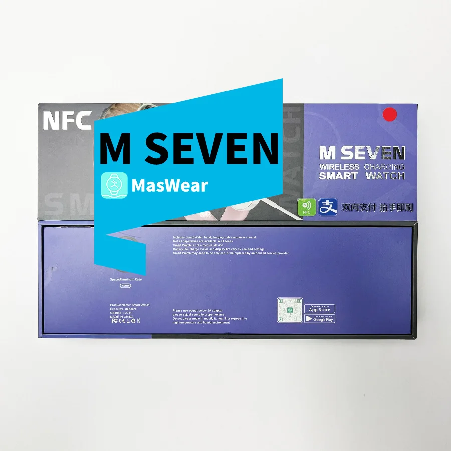 2022 Latest series 7 smart watch NFC 256M 5 UI games wireless charger BT call Ai assistant watch 7 Music smartwatch M seven