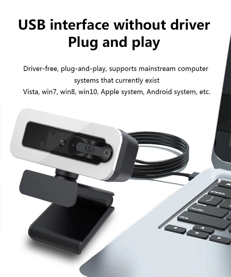 Hd Autofocus Webcam 1080p Video Chat Pc Computer Laptop Internal Online Class Meetings Video Call Web Camera With Mic Microphone