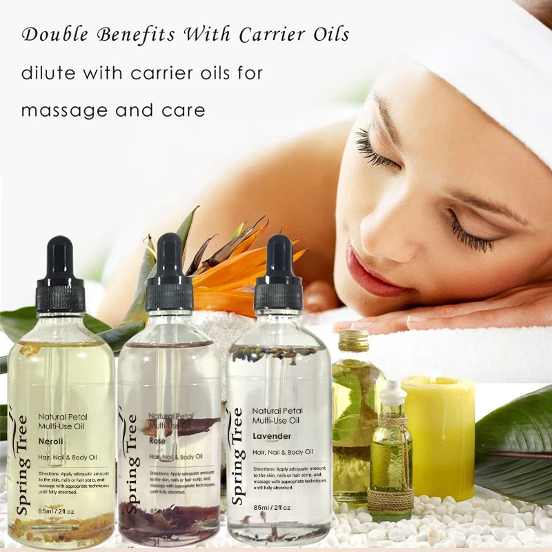 Factory Supply Hair Face Oil Plant Extract Massage Aromatherapy Rose Petal Multi-Use Oil Set