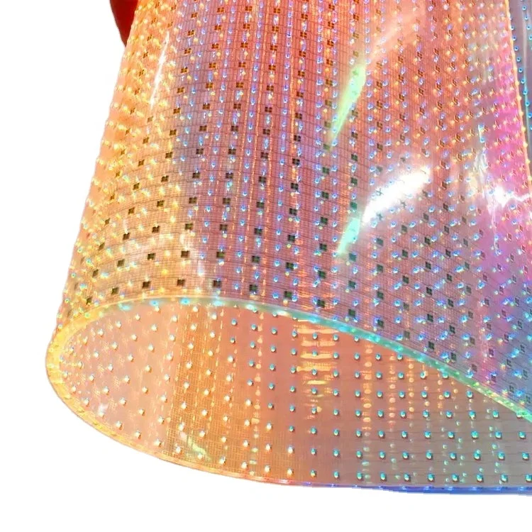 Ultra-thin Qualcomm transparent flexible film LED screen 95% transparency flexible film LED screen