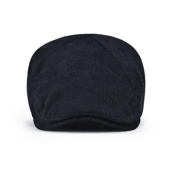 Custom Design British Corduroy Plain Ivy Cap Winter Snap Buckle Beret Cap