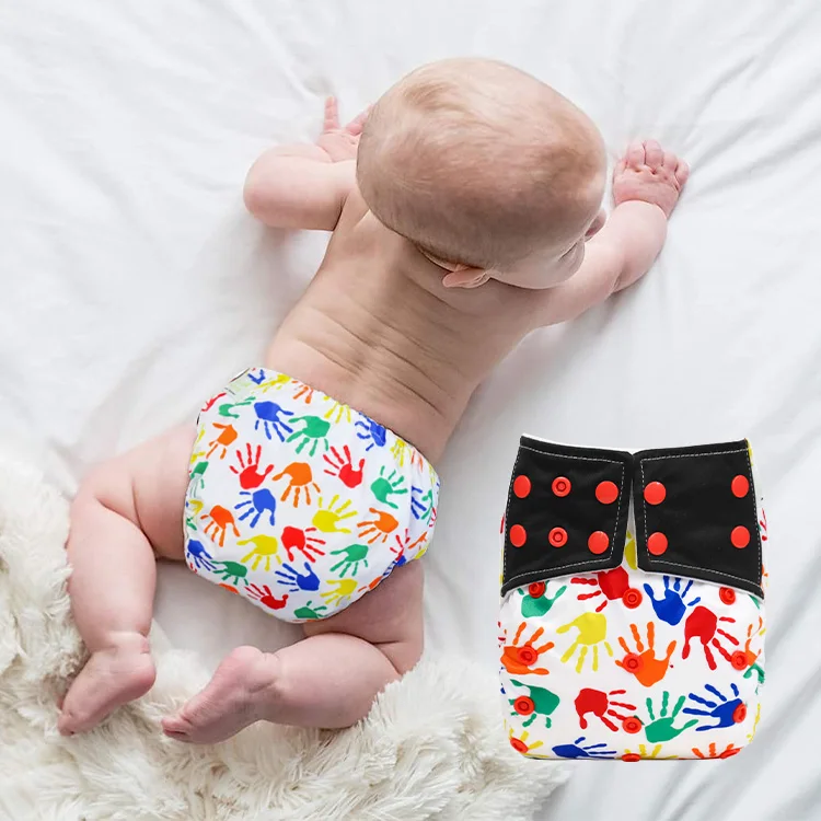 Ananbaby лидер продаж популярные моющиеся детские подгузники с карманами мягкие эластичные тканевые AIO