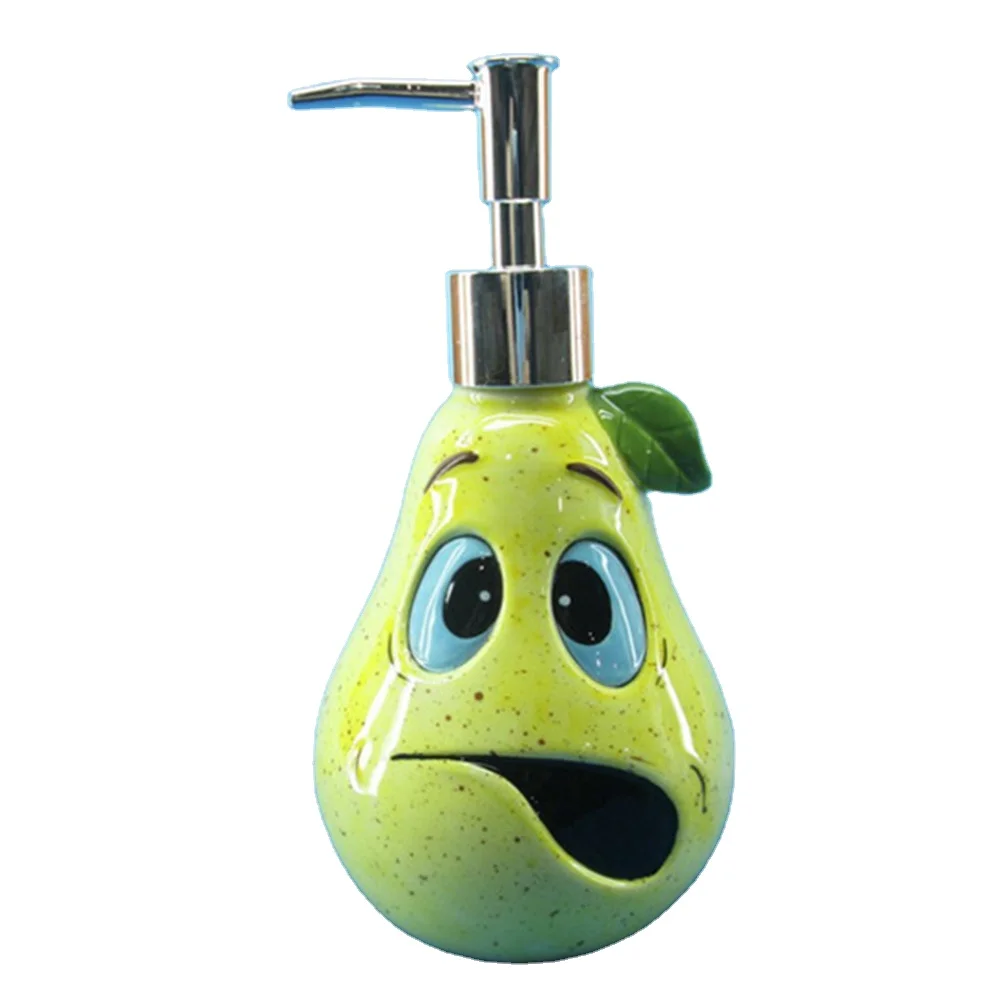 Novelty hand painted  pearl shaped   soap dispenser ceramic hand foam liquid soap dispenser