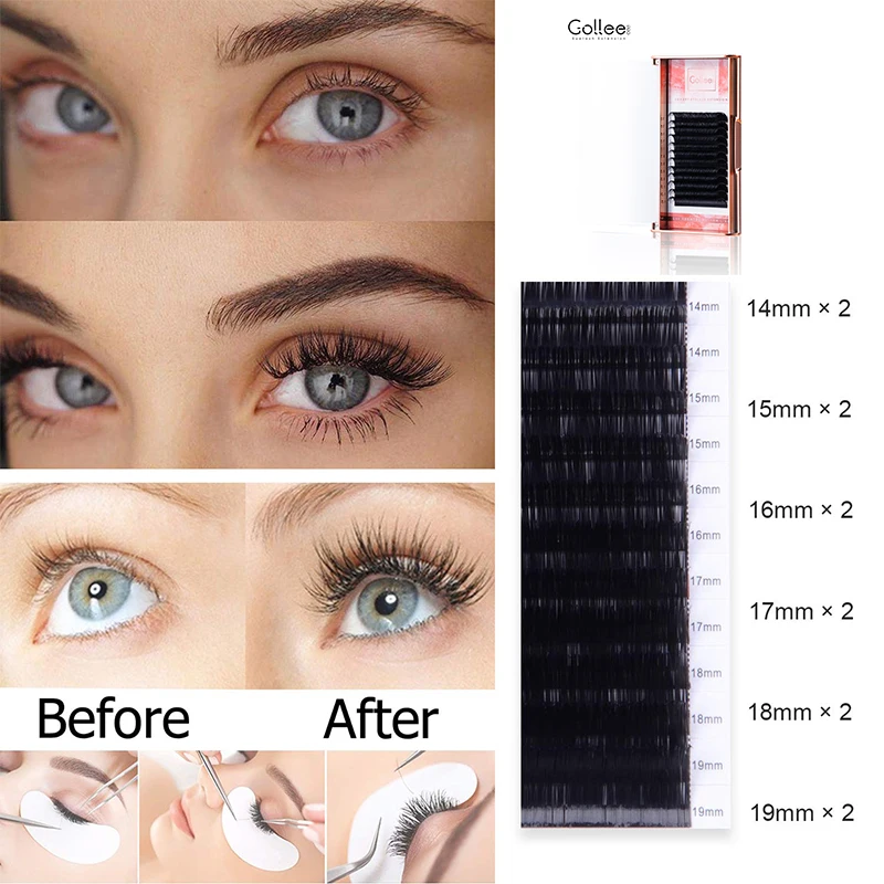 Gollee Russian Volume Silk Wholesale Bulk Cashmere Professional Mink Supplies Private Label Volume Individual Eyelash Extension