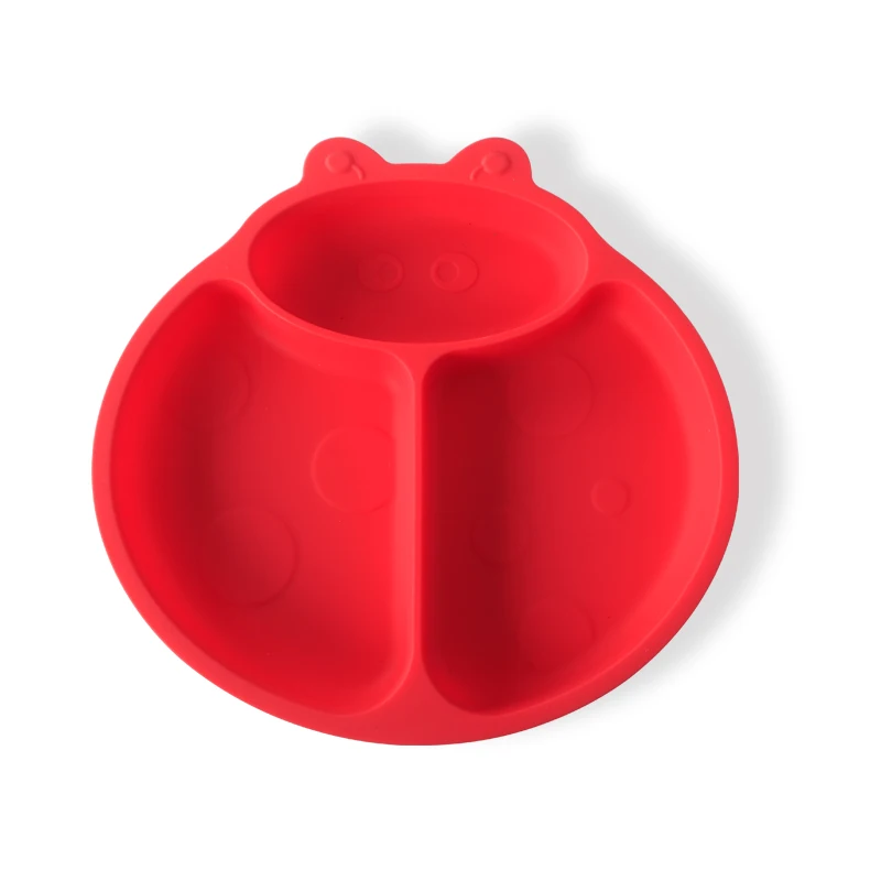 Leatchliving BPA Free Silicon Food Grade Suction Plate Ladybird Shape Custom Logo