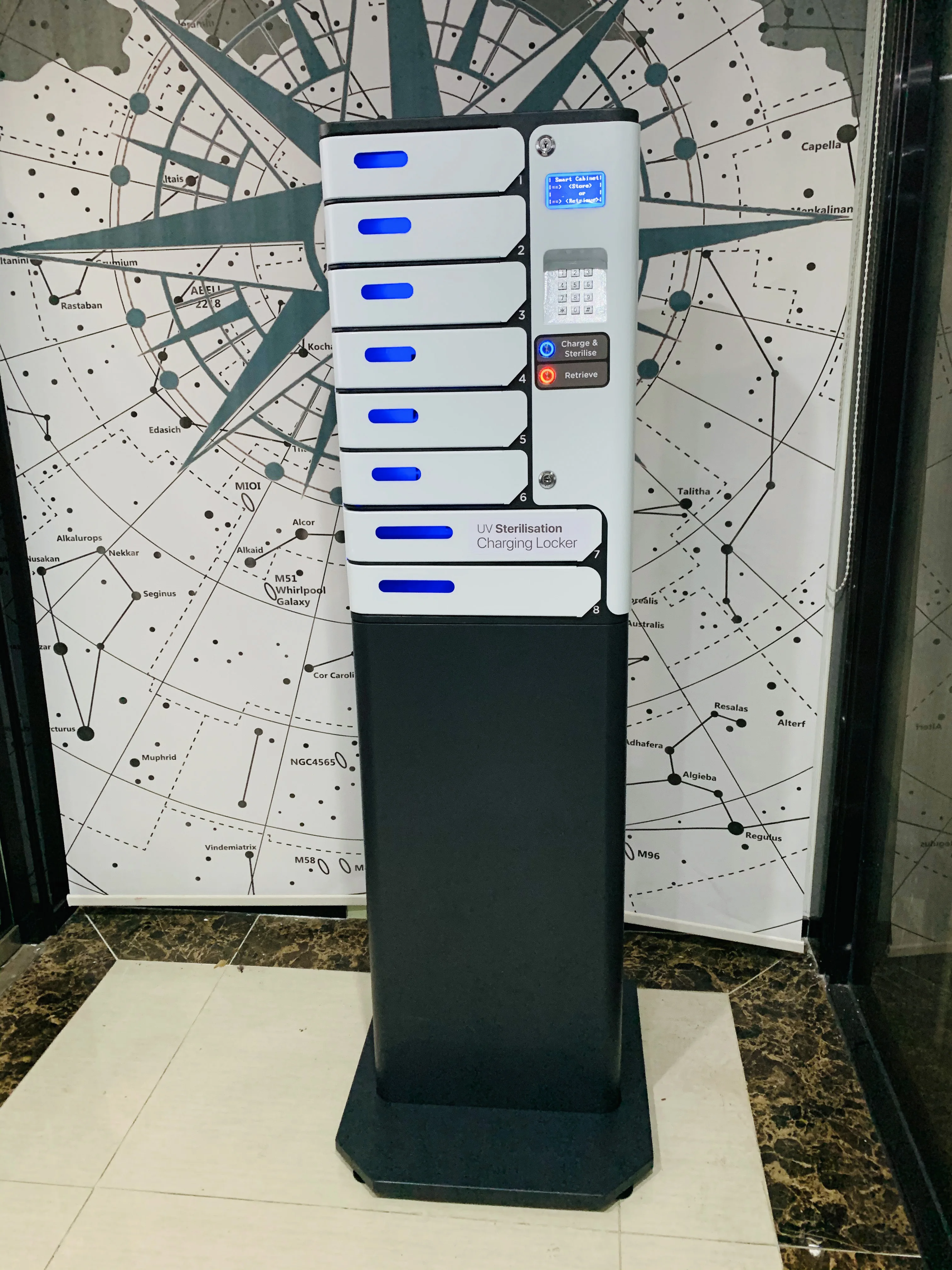 Y2 Power UVC Charging Locker with centralized locking system for smart phone PL-UV08-Y2 Tablets charging cabinet power station