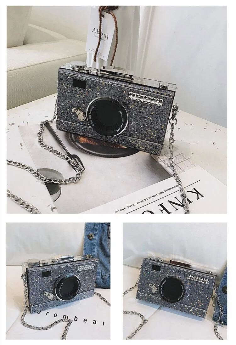 Fashion camera shape diamond purses crystal women clutch bag ladies clutch evening bag(ON-H54)