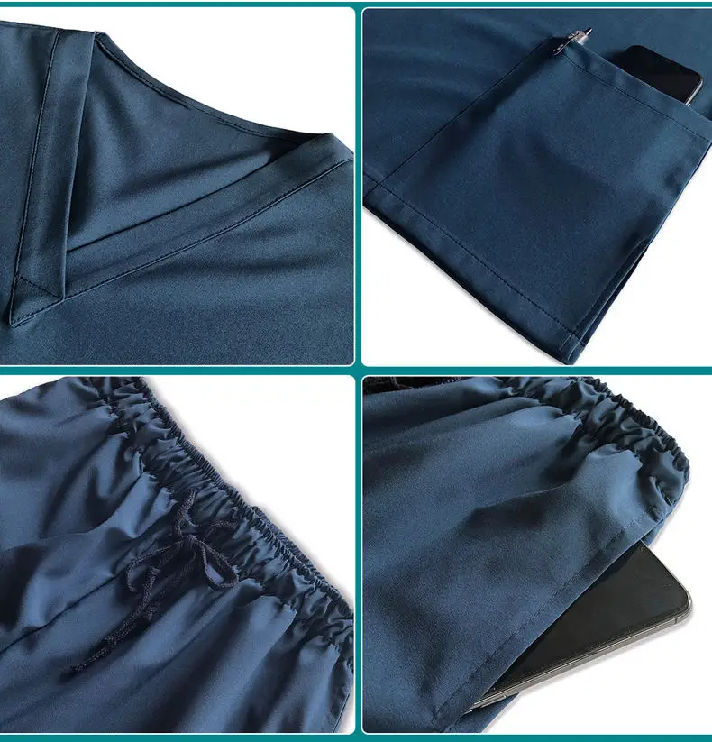 Eco Friendly Mens Medical Doctor Pink Scrubs Uniform Medical Scrub Suits For Women Under Shirt