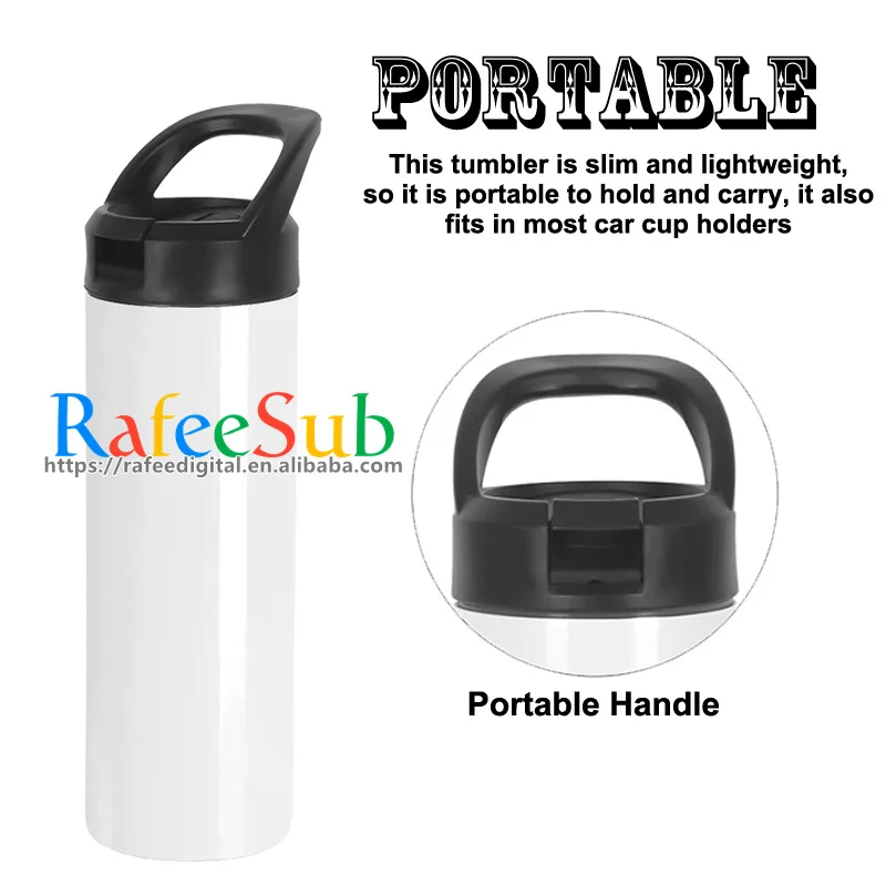 DIY Gift 20oz 20 oz Vacuum Insulated Travel Stainless Steel Blank Sublimation Sport Water Bottle with Portable Handle Straw Lids