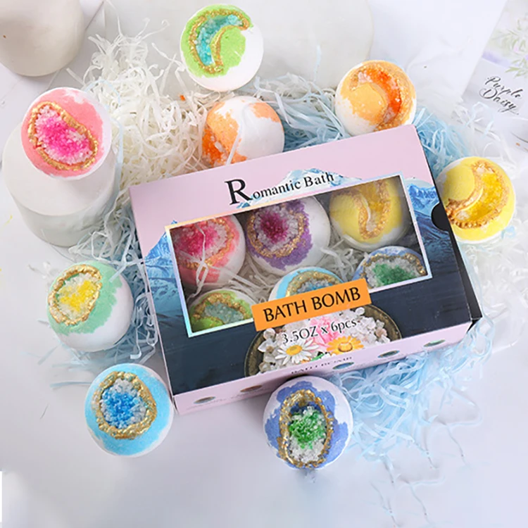 Wholesale  Flavoured Bubble Bath Balls sensative skin Handmade  Fizzy Bath Bombs 60 Gram 100g Bubble In Bath