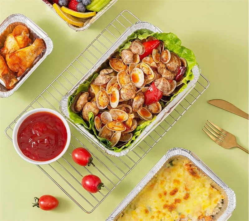 45*33*3 Cm 1/2 Sheet Cake Pan Food Catering Disposable Tableware Aluminium Tin Foil Trays Bakery Us Rec45333f