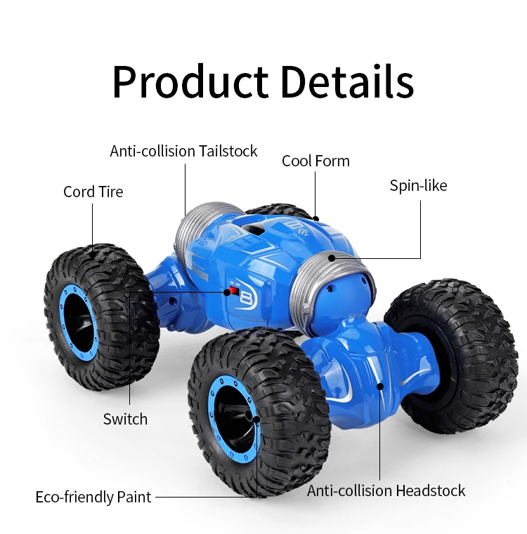 Hot Selling 1:16 2.4G Rc Car Double-Sided 4WD Climbing LED Light Remote Control Drift Rc Stunt Car