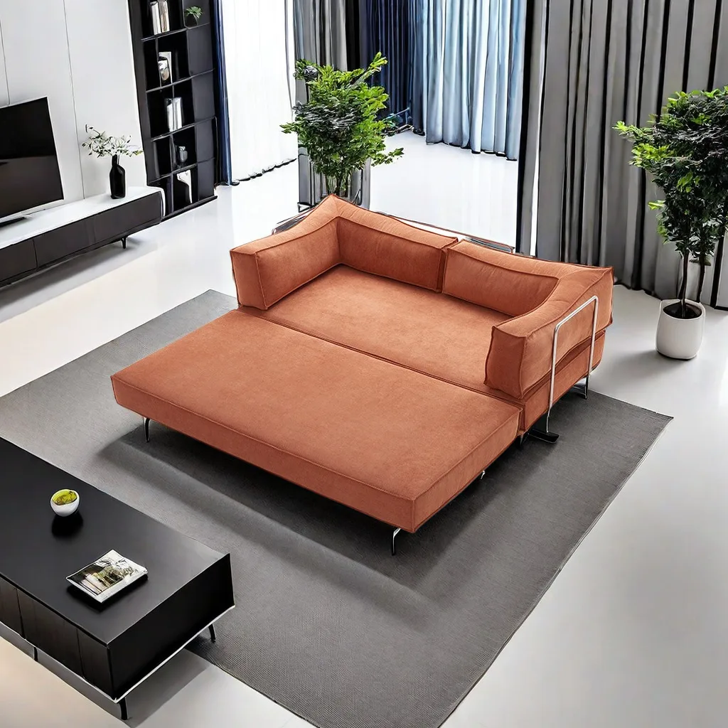 Modern Nordic Sectional Sofa Set Customizable Fabric Modular Stainless Steel Frame Compression Sealed Vacuum Packing Home Use