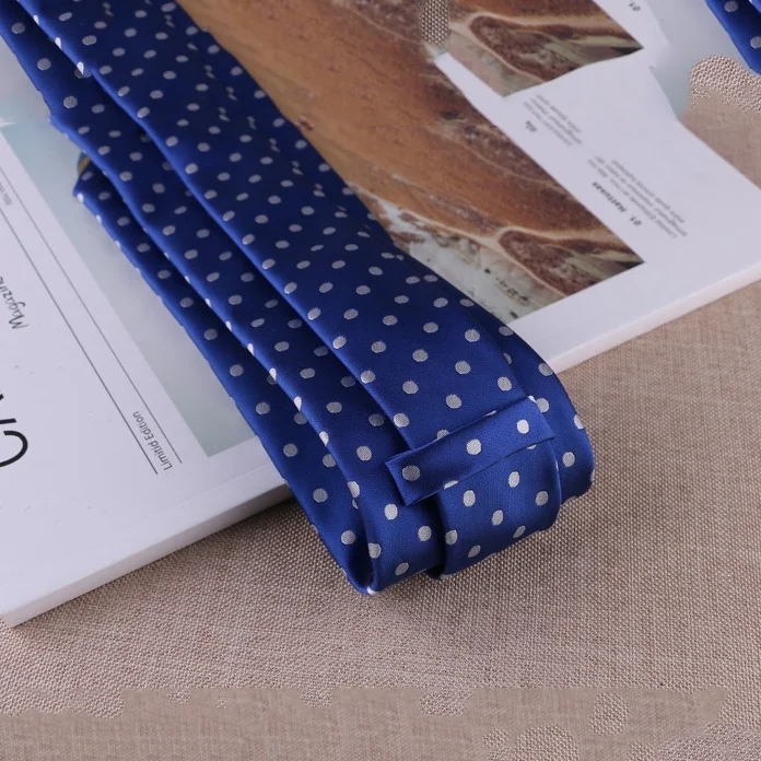 Wholesale  tie polka dot polyester woven fabric ties mens ready fashion ties