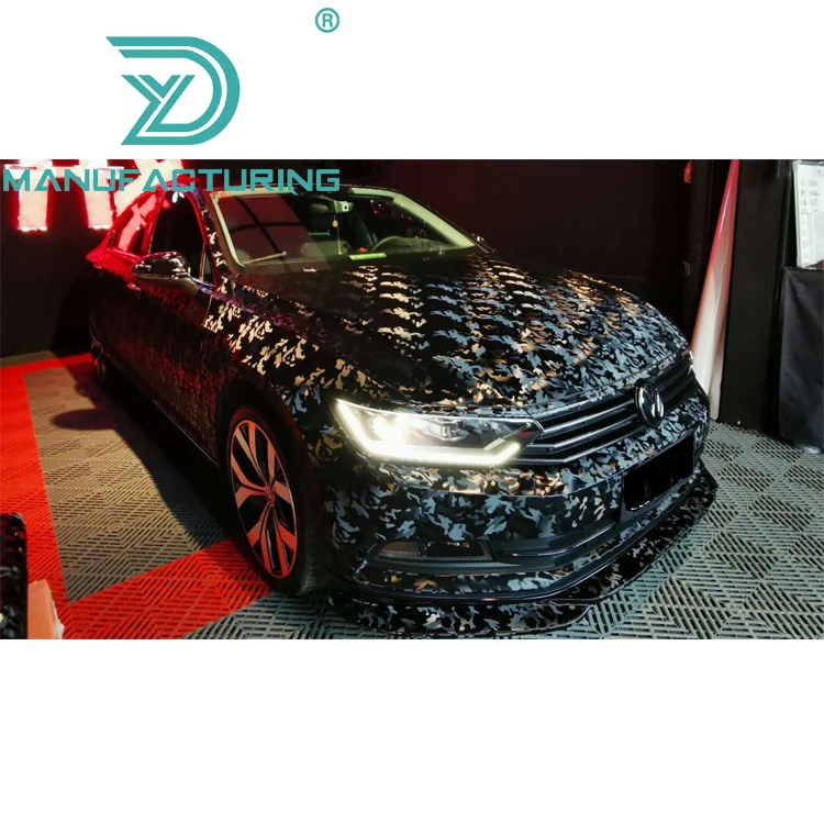  Черная кованая виниловая Автомобильная 3d-пленка с воздушными пузырьками как качество низким содержанием клея 1 52X18