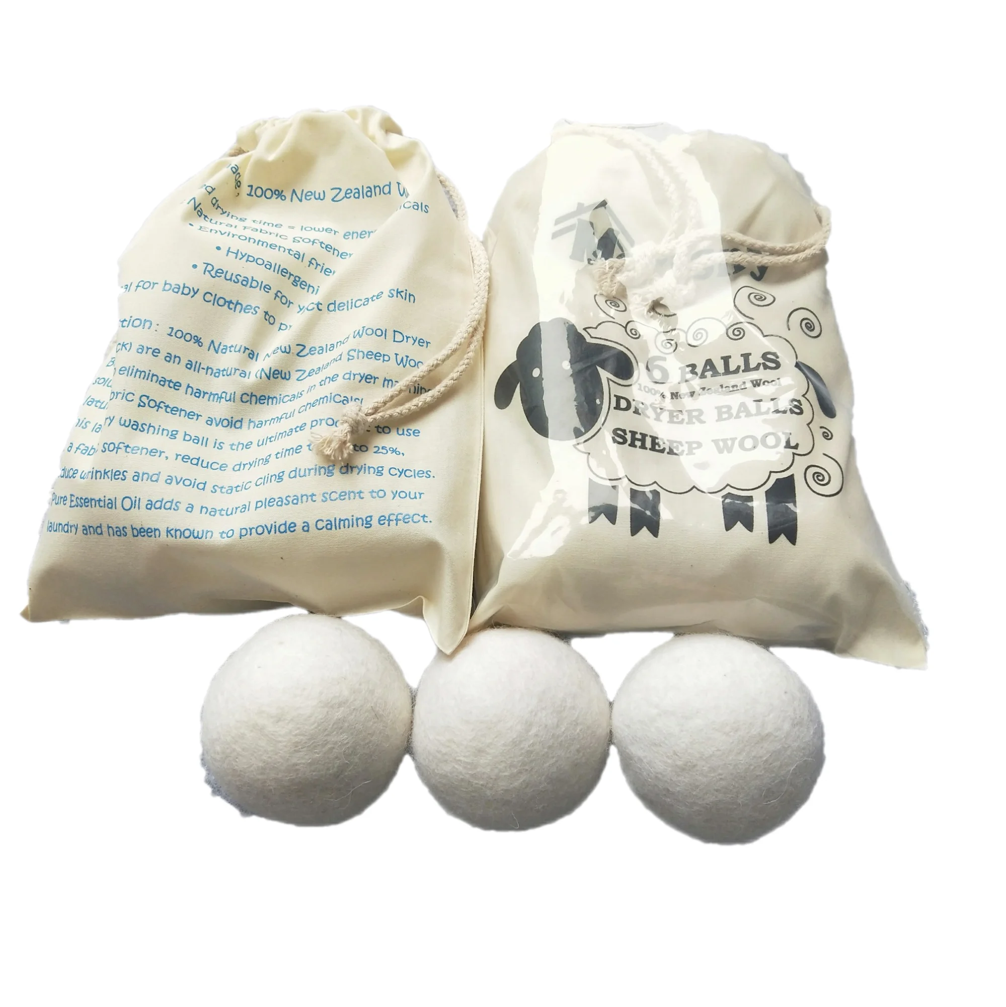 Wholesale sheep wool balls dryer felt ball 8cm with zero waste wool drying balls